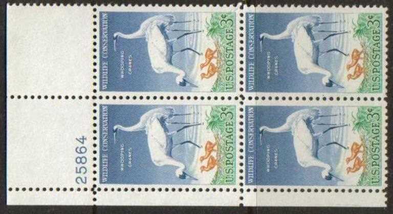 Scott 1098 Plate Block of 4 MNH Wildlife Conservation (3 cents)