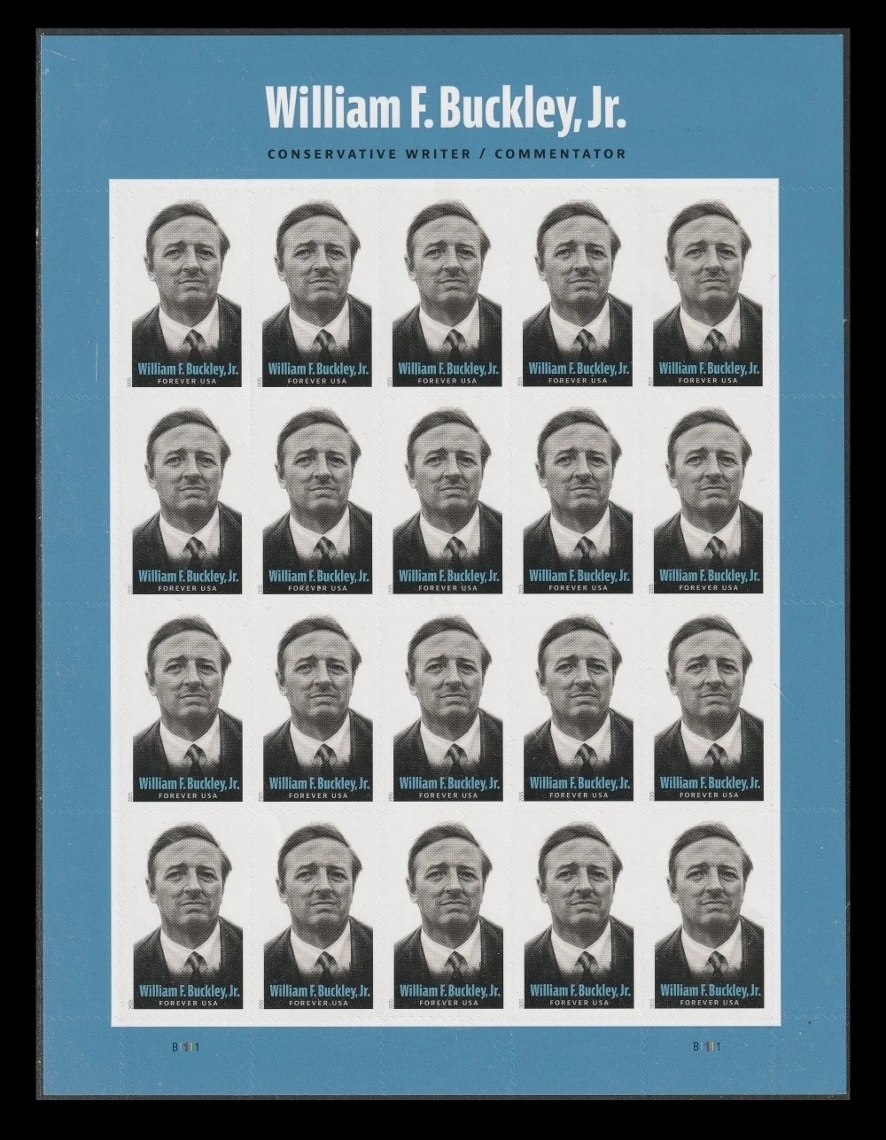 Scott #6032 Forever Sheet of 20, William F. Buckley